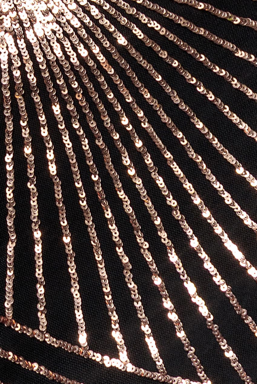 Goddiva Starburst Sequin Maxi Dress - Rosegold