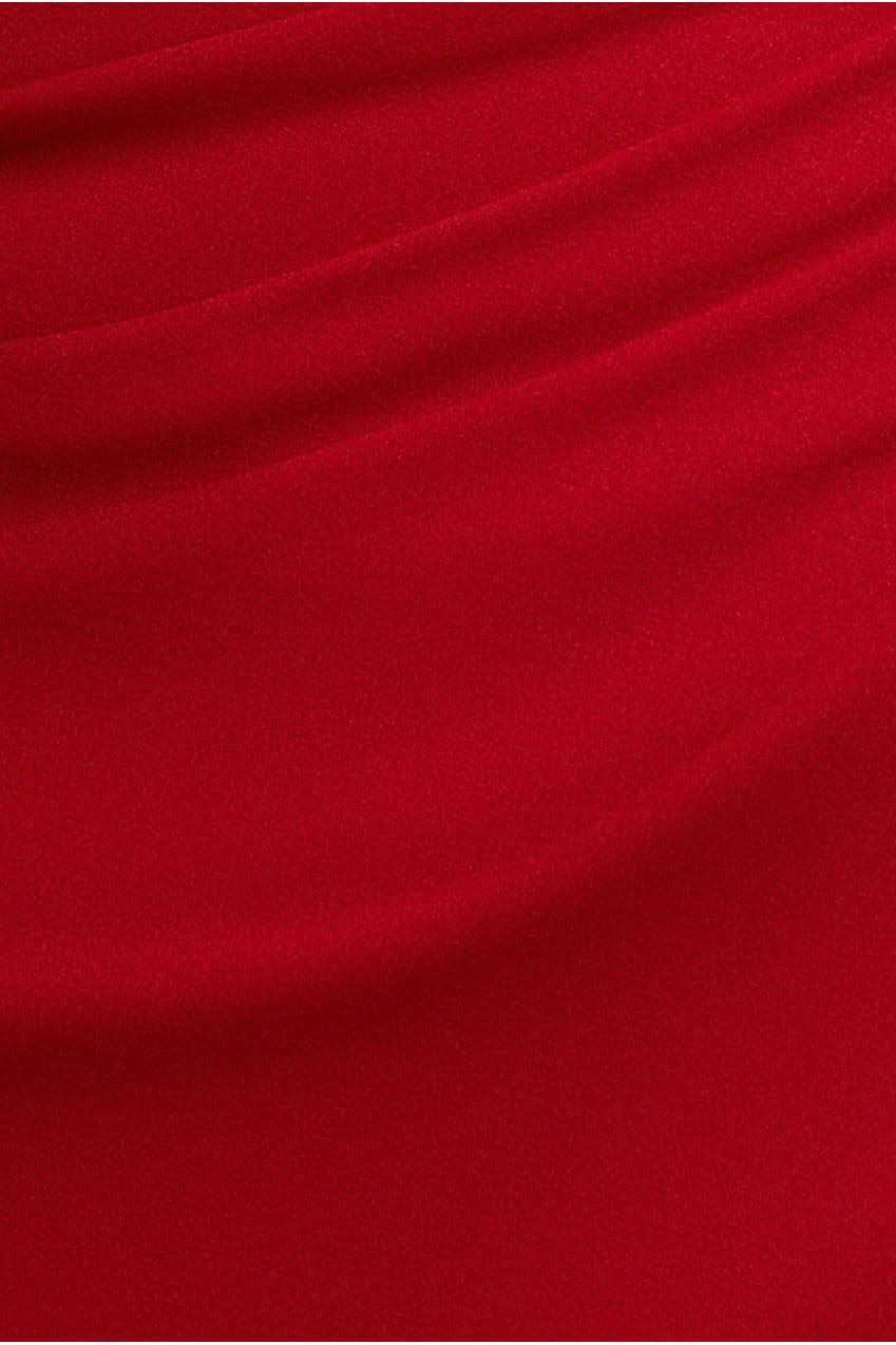 Goddiva One Shoulder Evening Maxi Dress - Red