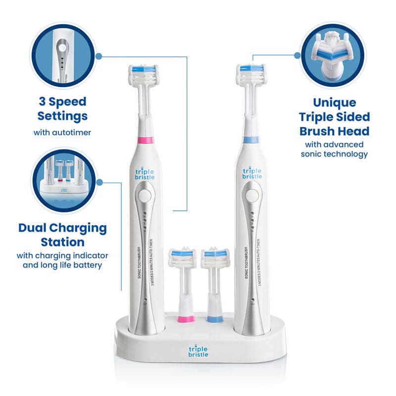 Triple Bristle Duo 3-sided Sonic Electric Toothbrush